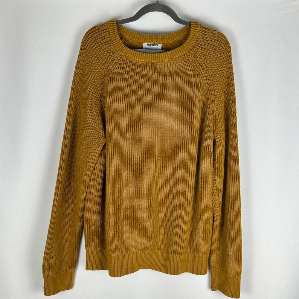 Old Navy Mustard Yellow Heavy Cable Knit Sweater